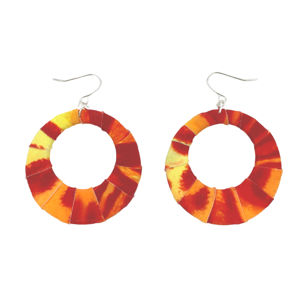 Orange Leopard Fabric Hoops