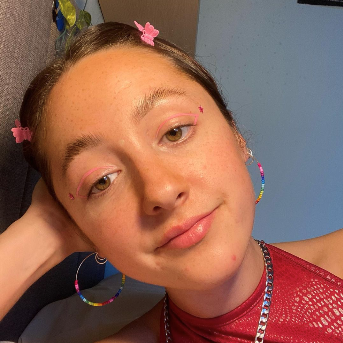 Double Rainbow Beaded Hoops