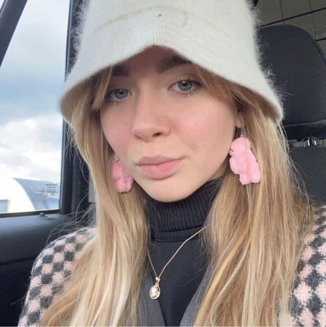 Fluffy Teddy Bear Earrings