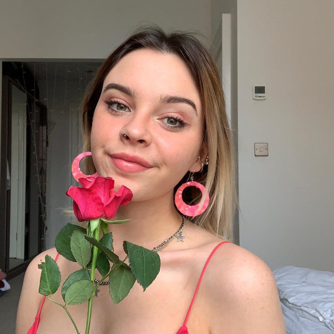 Pink Guava Flower Fabric Hoops