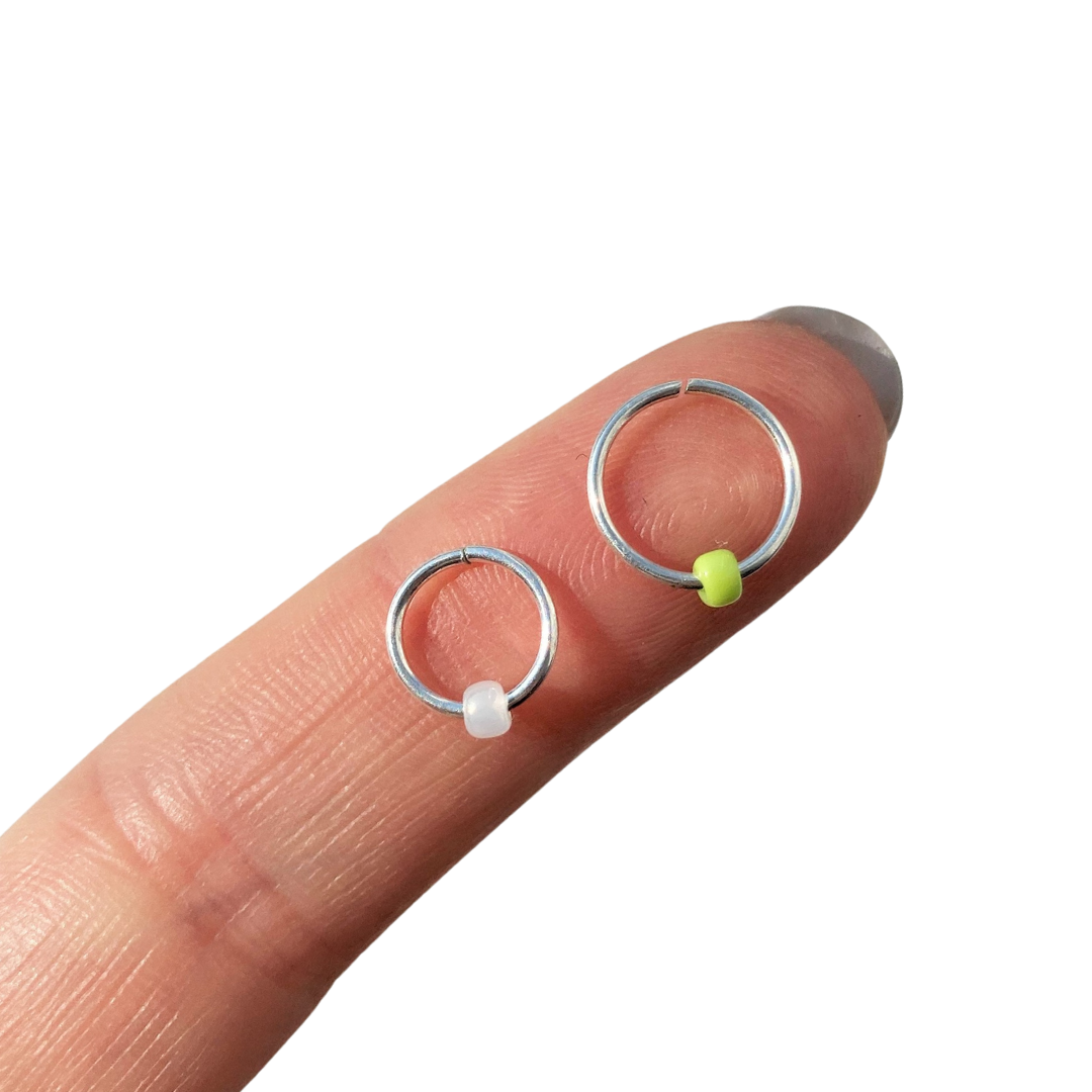 Tiny Bead Hoops