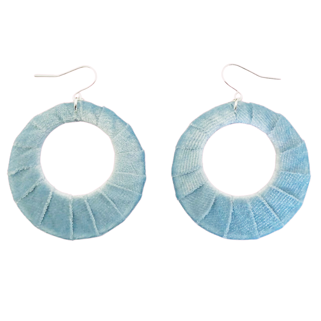 Pale Blue Velvet Fabric Hoops