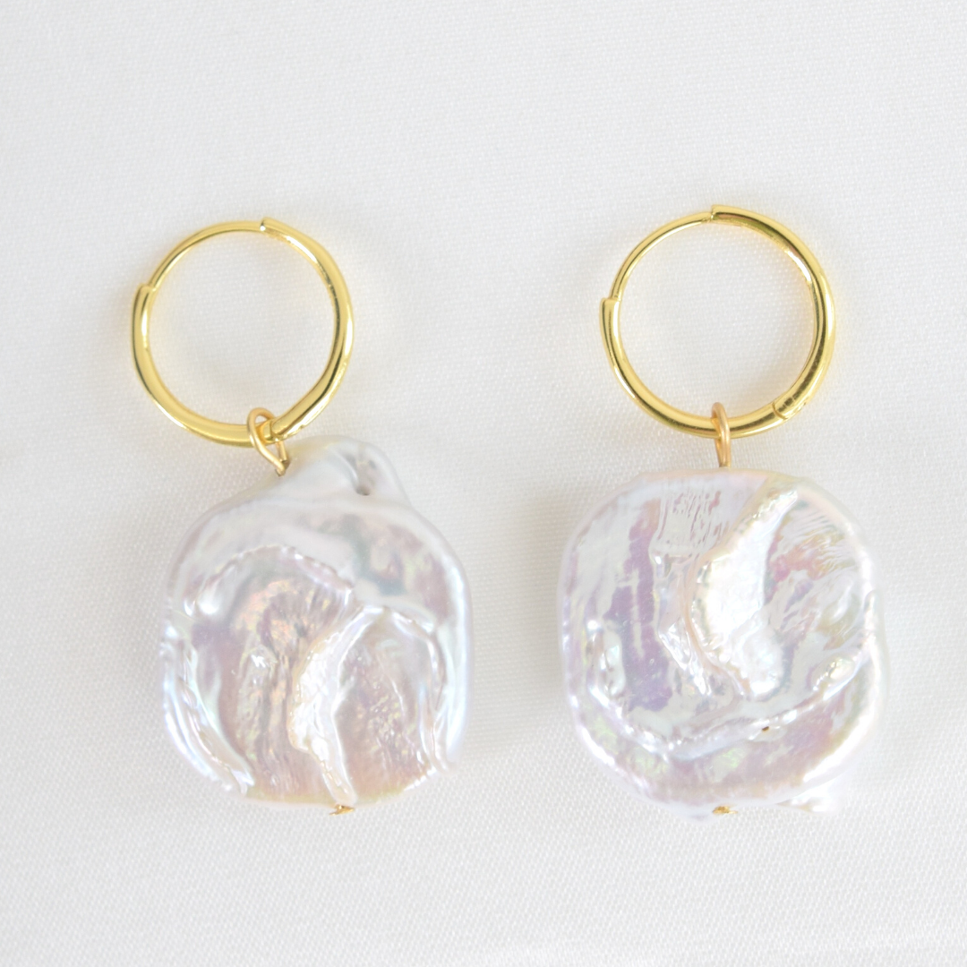 Baroque Keshi Pearl Hoops