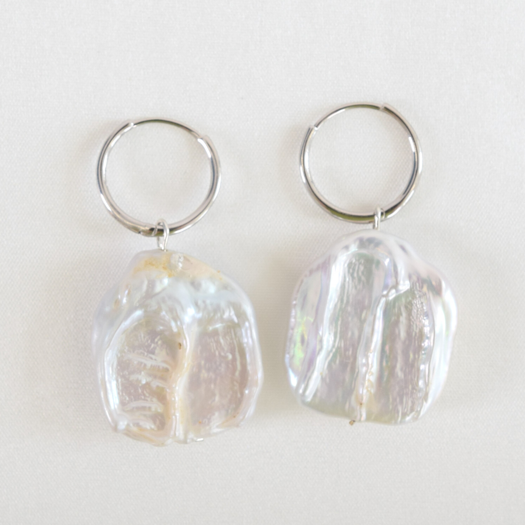 Baroque Keshi Pearl Hoops