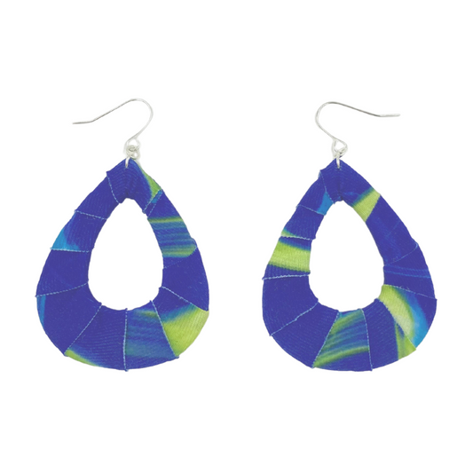 Blue Lightening Fabric Teardrops