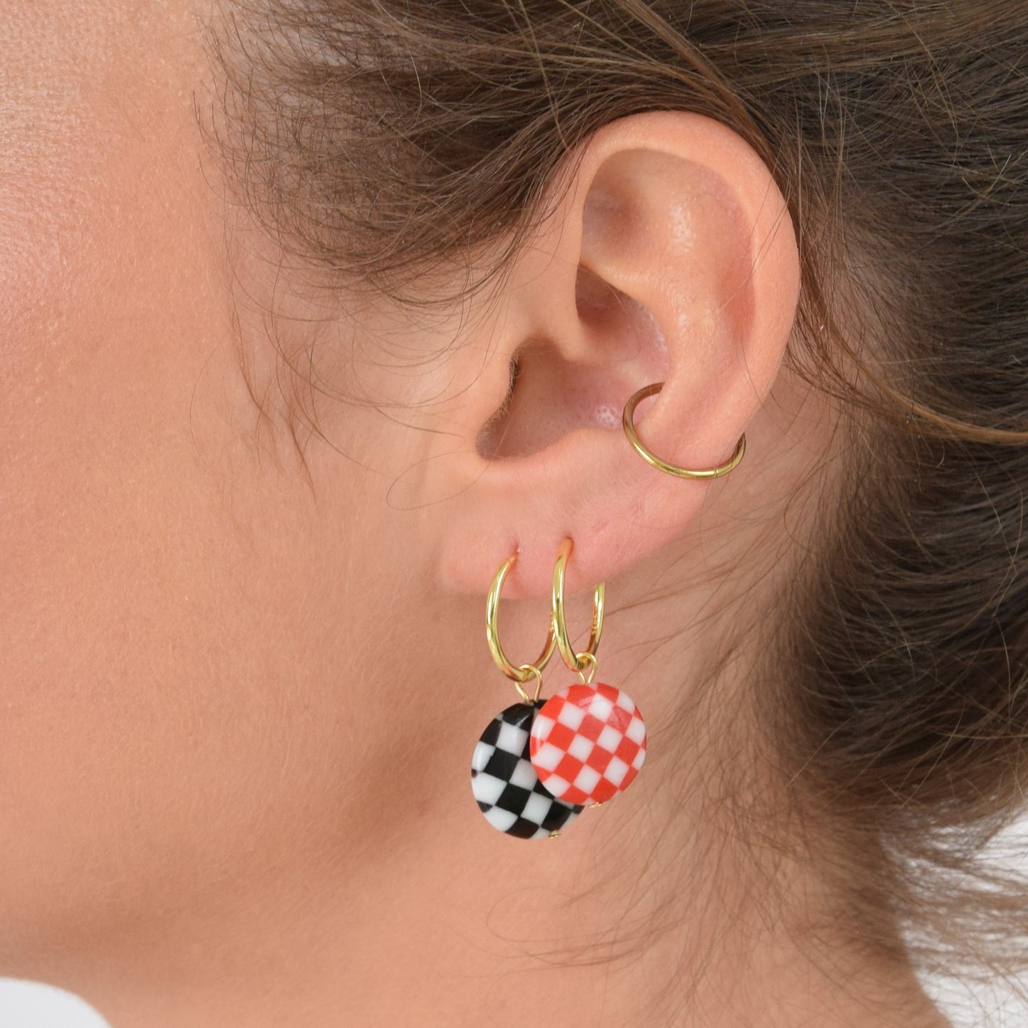 Small Black Gambit Hoops