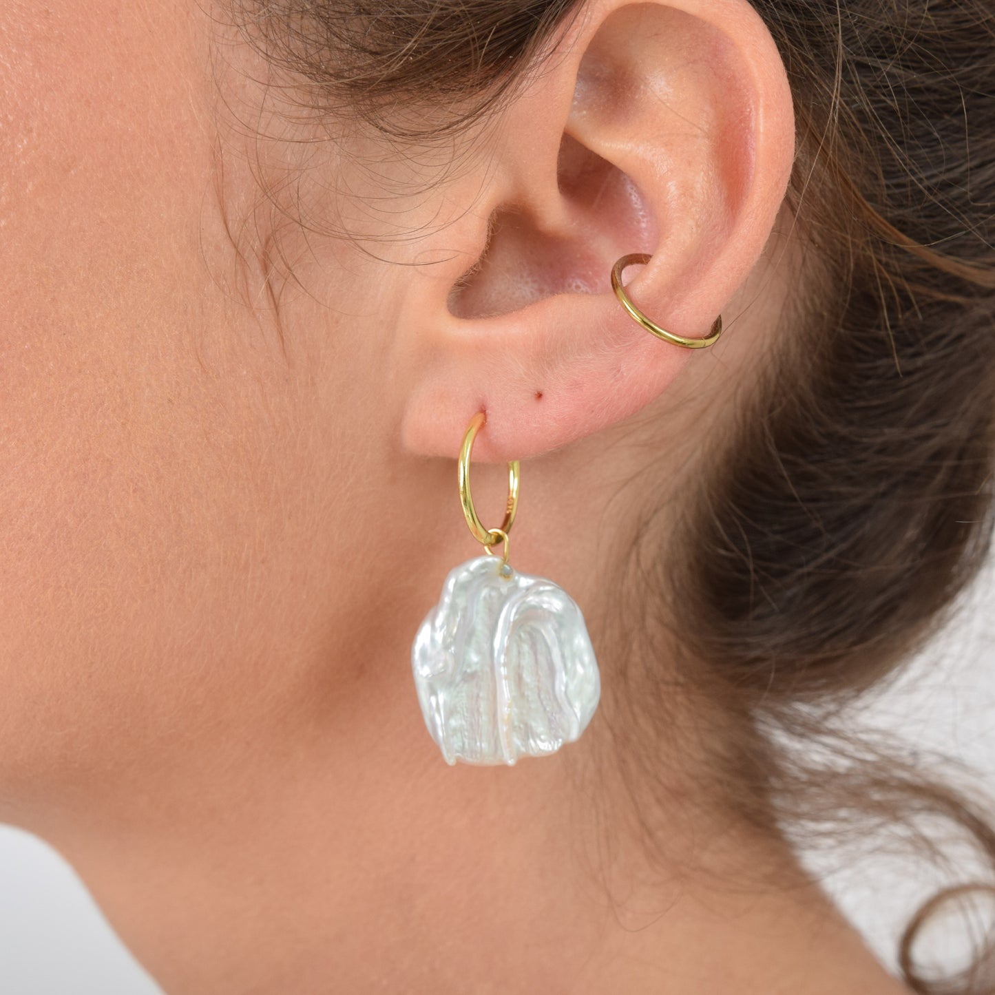 Baroque Keshi Pearl Hoops