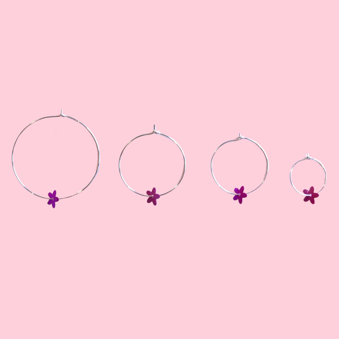Heart Sequin Hoops