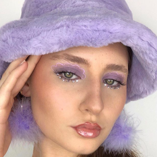 Lilac Marabou Hoops