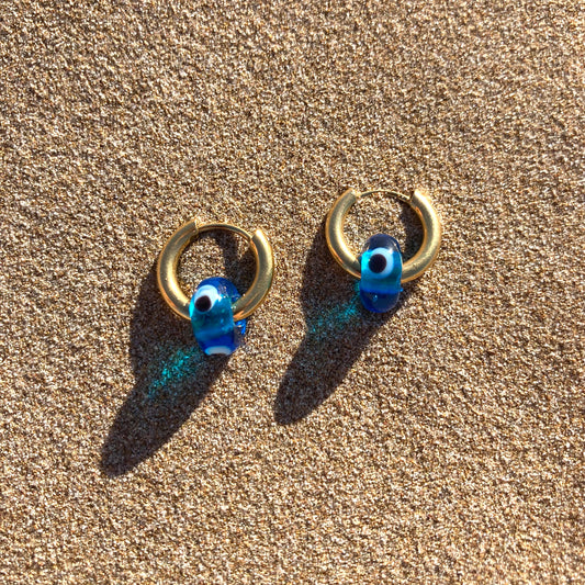 Nazar Glass Wrap Hoops