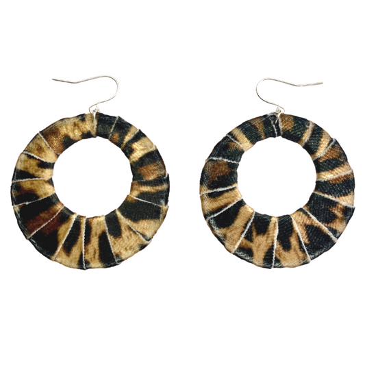 Leopard Velvet Fabric Hoops