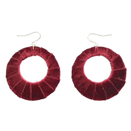 Burgundy Velvet Fabric Hoops