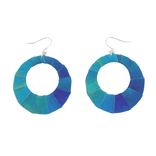 Blue Tie Dye Fabric Hoops