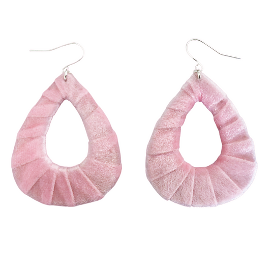 Baby Pink Velvet Fabric Teardrops