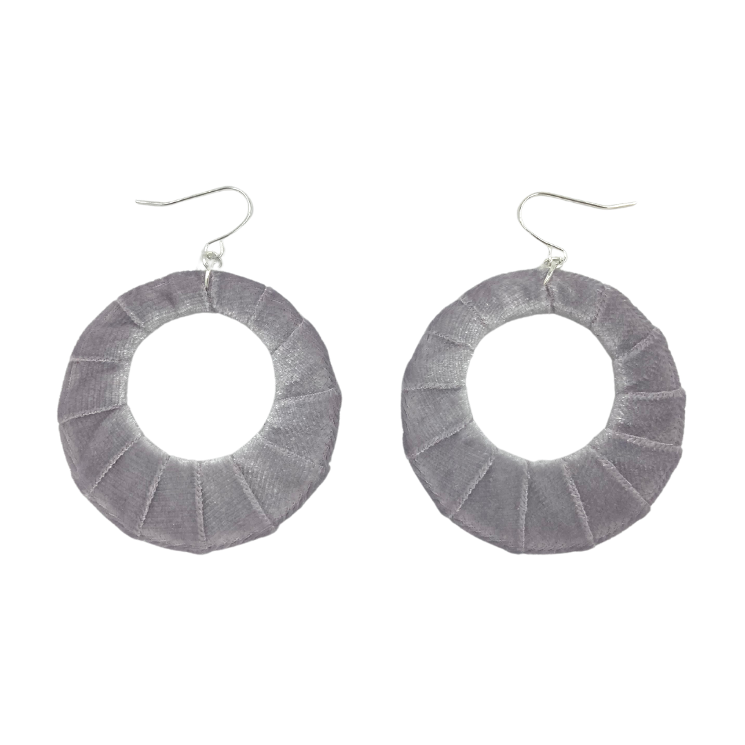 Pale Grey Lilac Velvet Fabric Hoops
