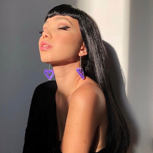 Dangly Fluffy Hearts (12 Colours Available)