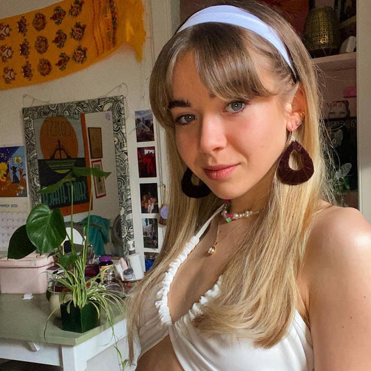 Chocolate Brown Velvet Fabric Teardrops