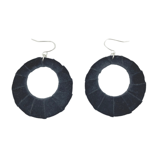 Steel Grey Velvet Fabric Hoops