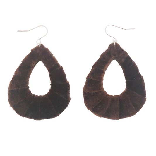 Chocolate Brown Velvet Fabric Teardrops