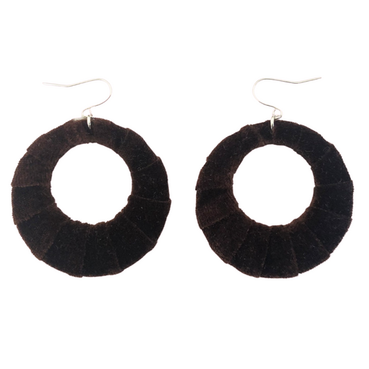 Chocolate Brown Velvet Fabric Hoops