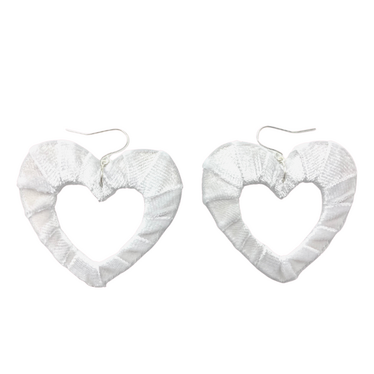 White Velvet Fabric Hearts