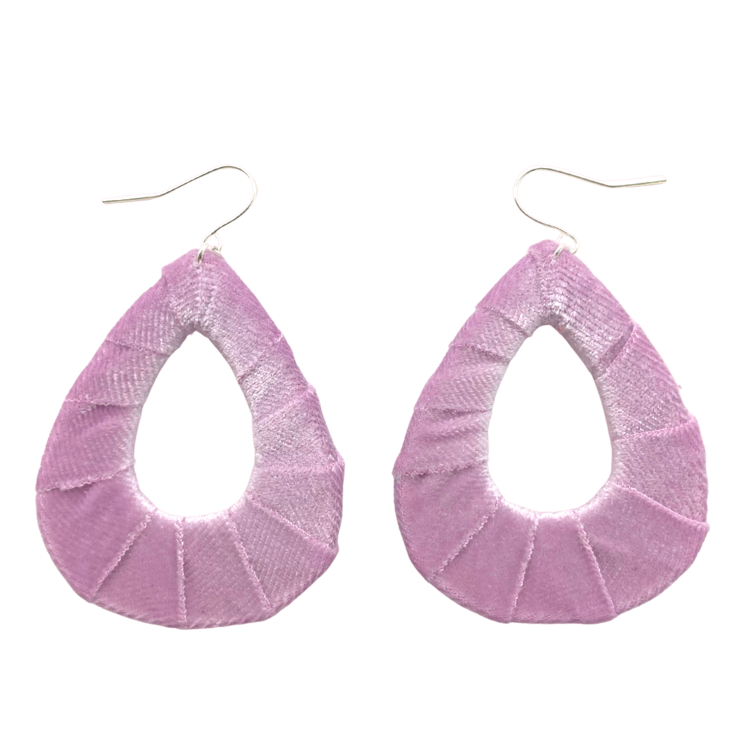 Lilac Velvet Fabric Teardrops