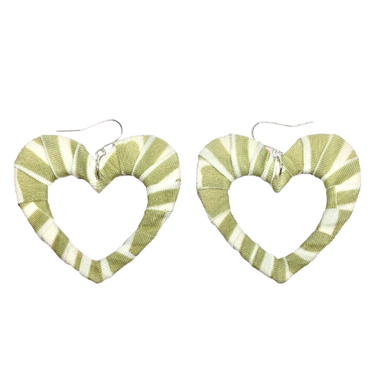 Green Illude Fabric Hearts