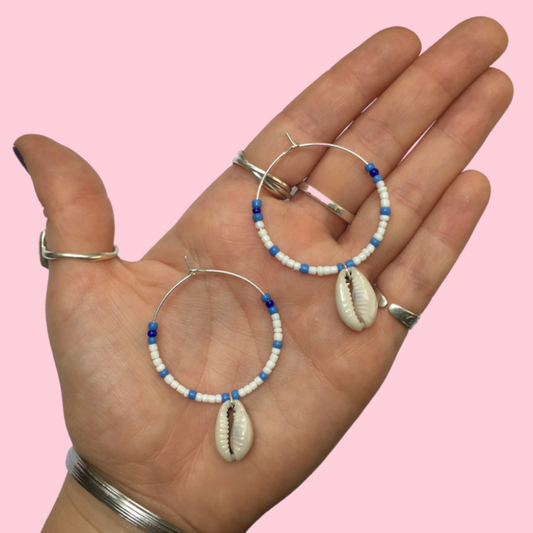 Tommy Cowry Beaded Hoops