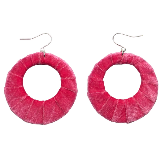 Hot Pink Velvet Fabric Hoops