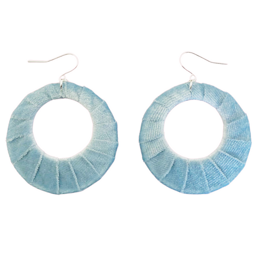 Pale Blue Velvet Fabric Hoops