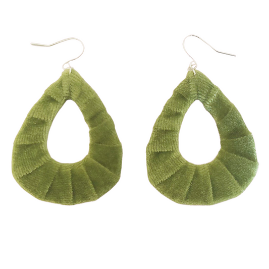 Sage Velvet Fabric Teardrops