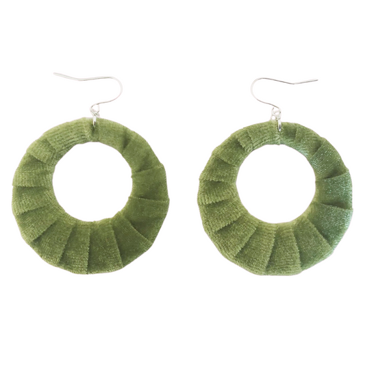 Sage Velvet Fabric Hoops