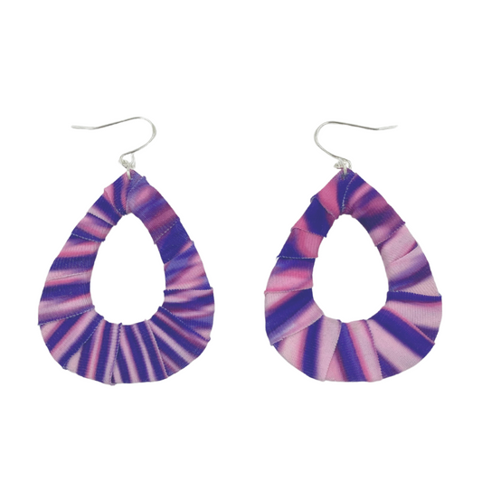 Purple Stripe Fabric Teardrops