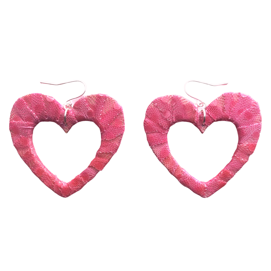 Pink Guava Fabric Hearts
