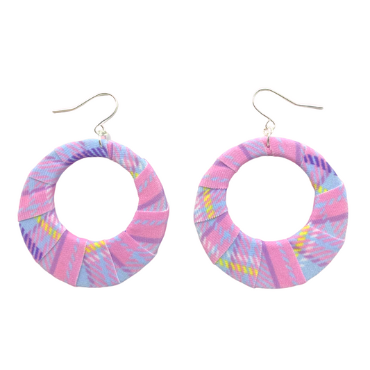 Pink Tartan Fabric Hoops