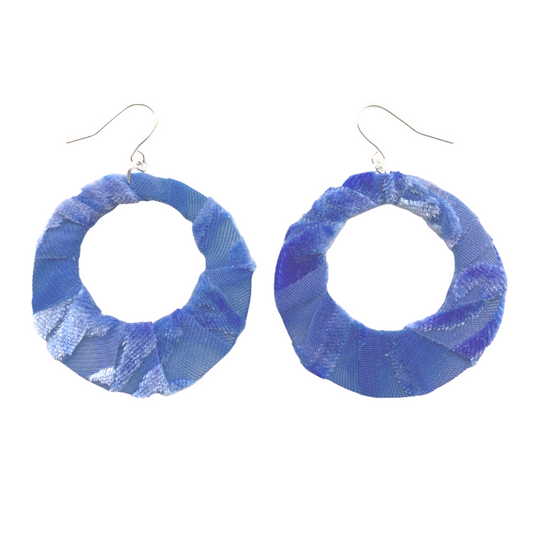 Plum Flower Velour Fabric Hoops