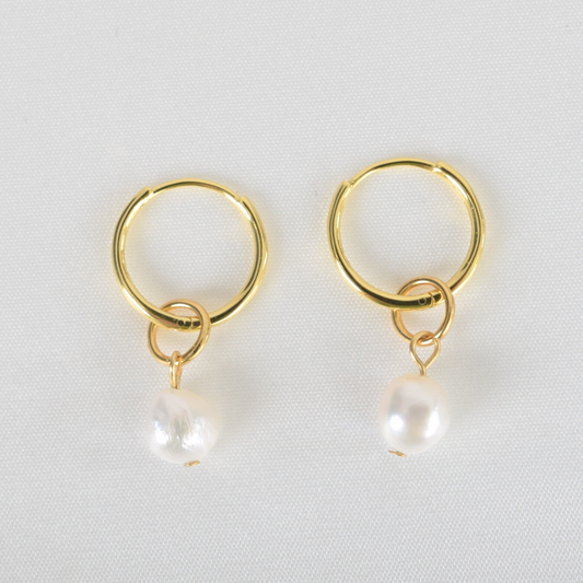 Freshwater Pearl Hoops