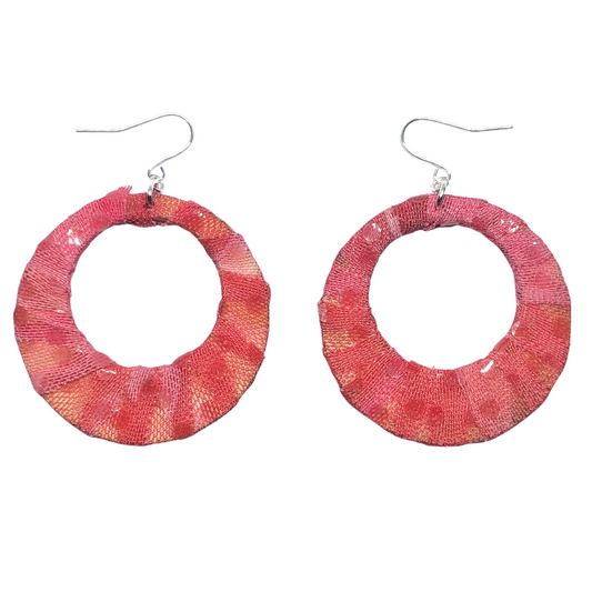 Pink Guava Flower Fabric Hoops
