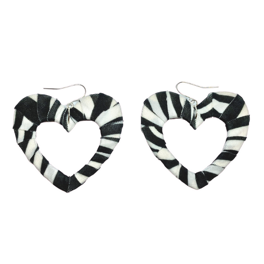 Black Illude Fabric Hearts