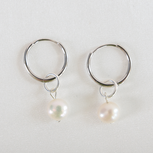 Freshwater Pearl Hoops