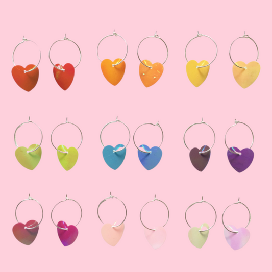 Heart Sequin Hoops