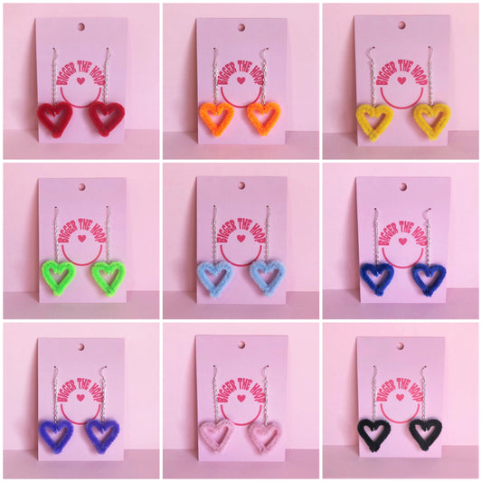 Baby Dangly Fluffy Hearts (More Colours Available)