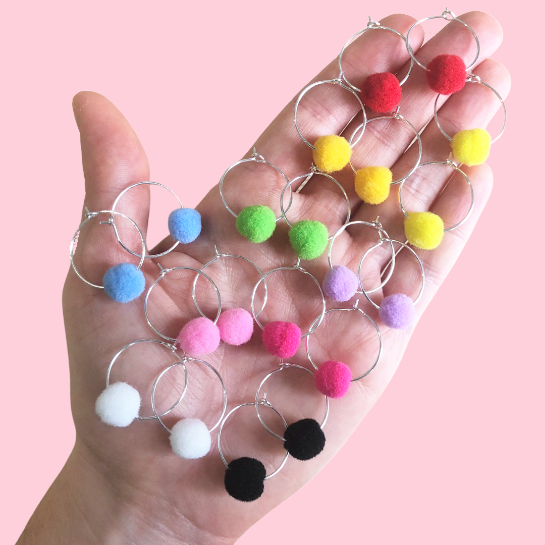 Pom pom hoops Clearance