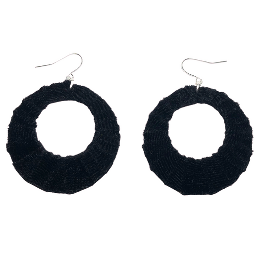 Black Velvet Fabric Hoops